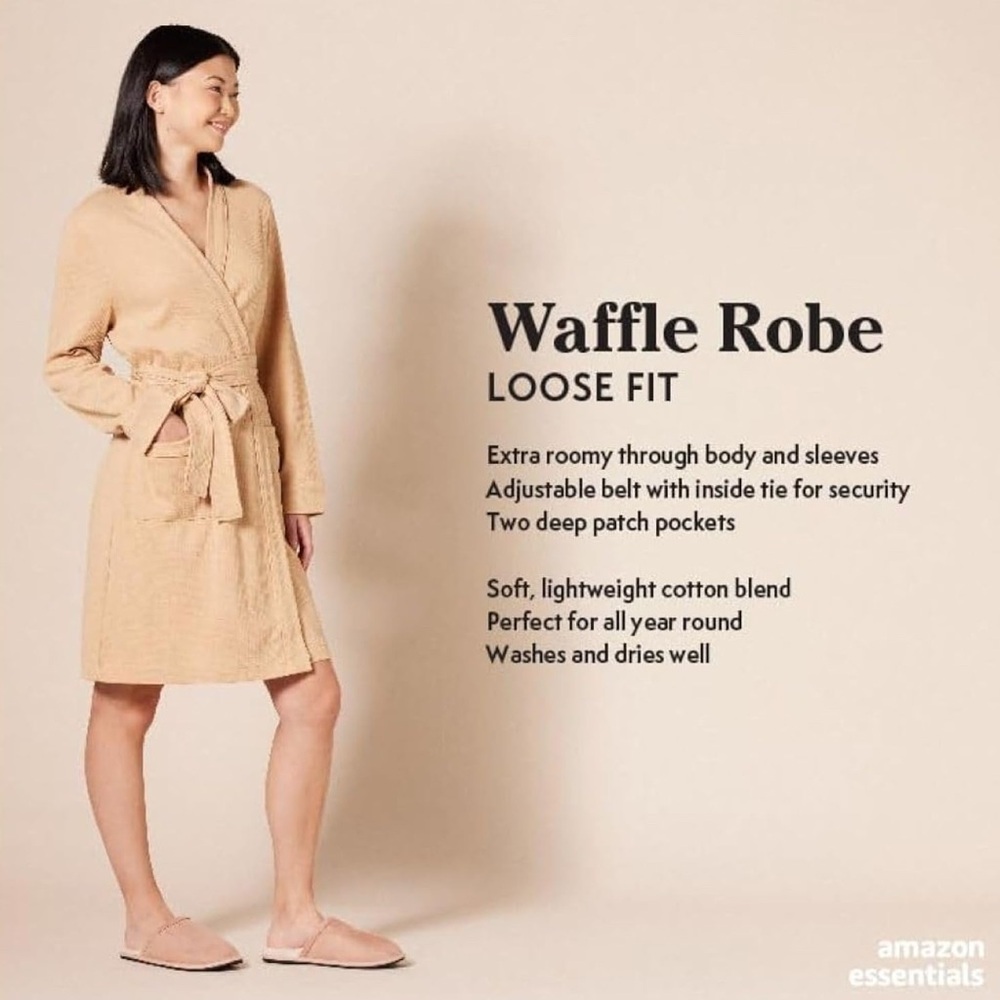 Amazon Essentials Blue and White Cozy Robe - Picture 5 of 10